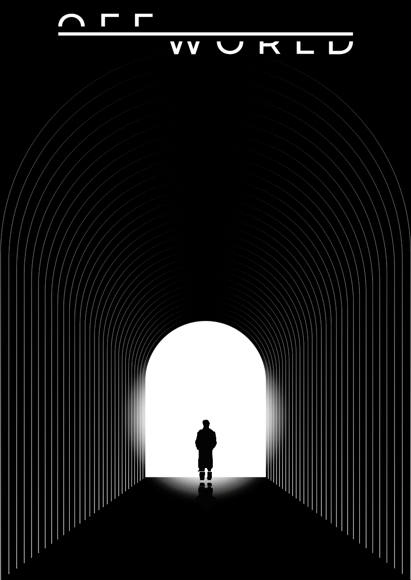 affiche d'une silhouette au bout d'un tunnel