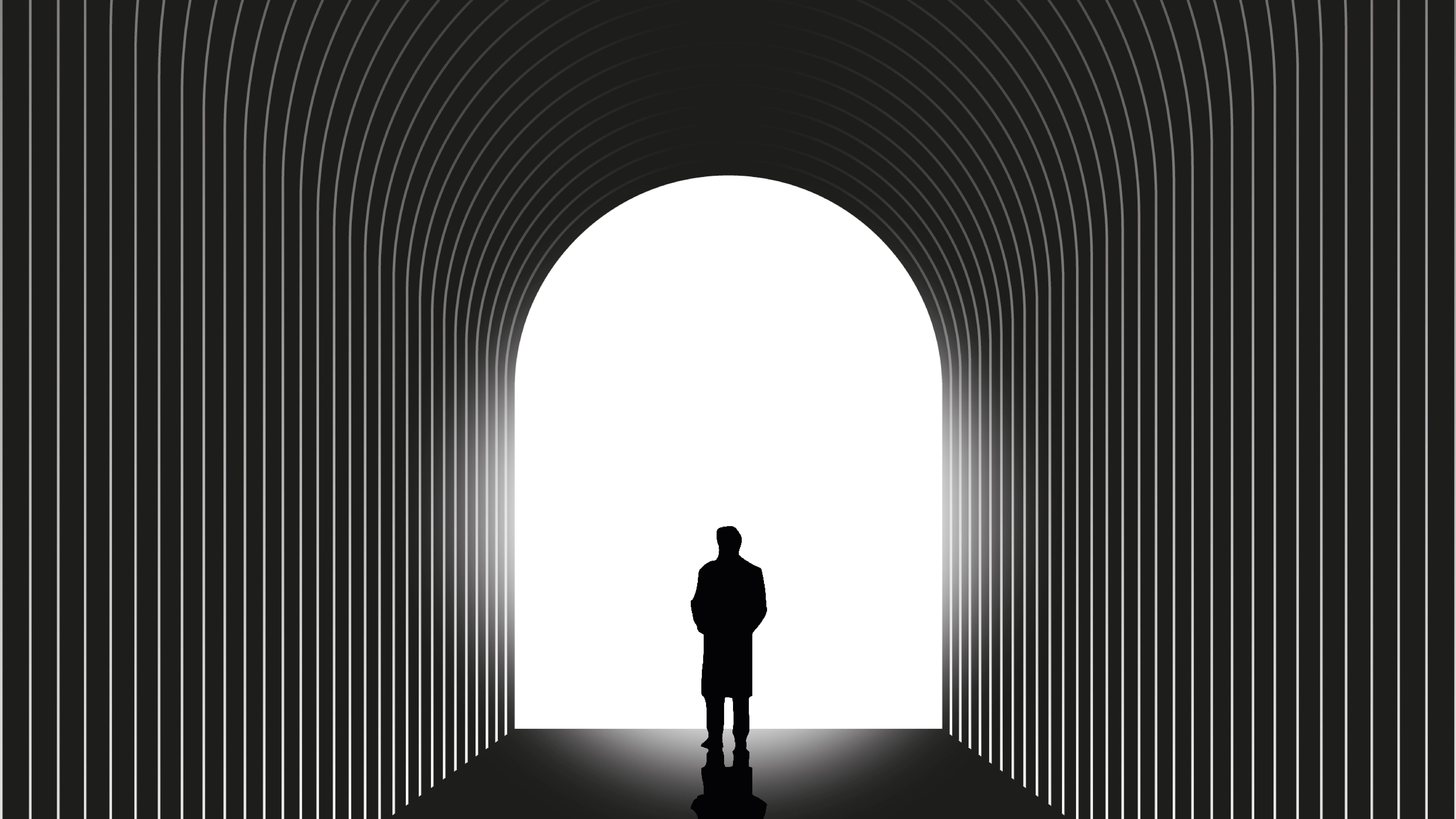 visuel d'une silhouette au bout d'un tunnel
